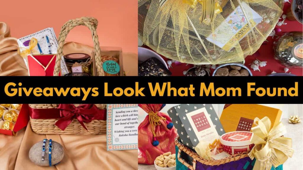 Mom entering online giveaways on Look What Mom Found website from home